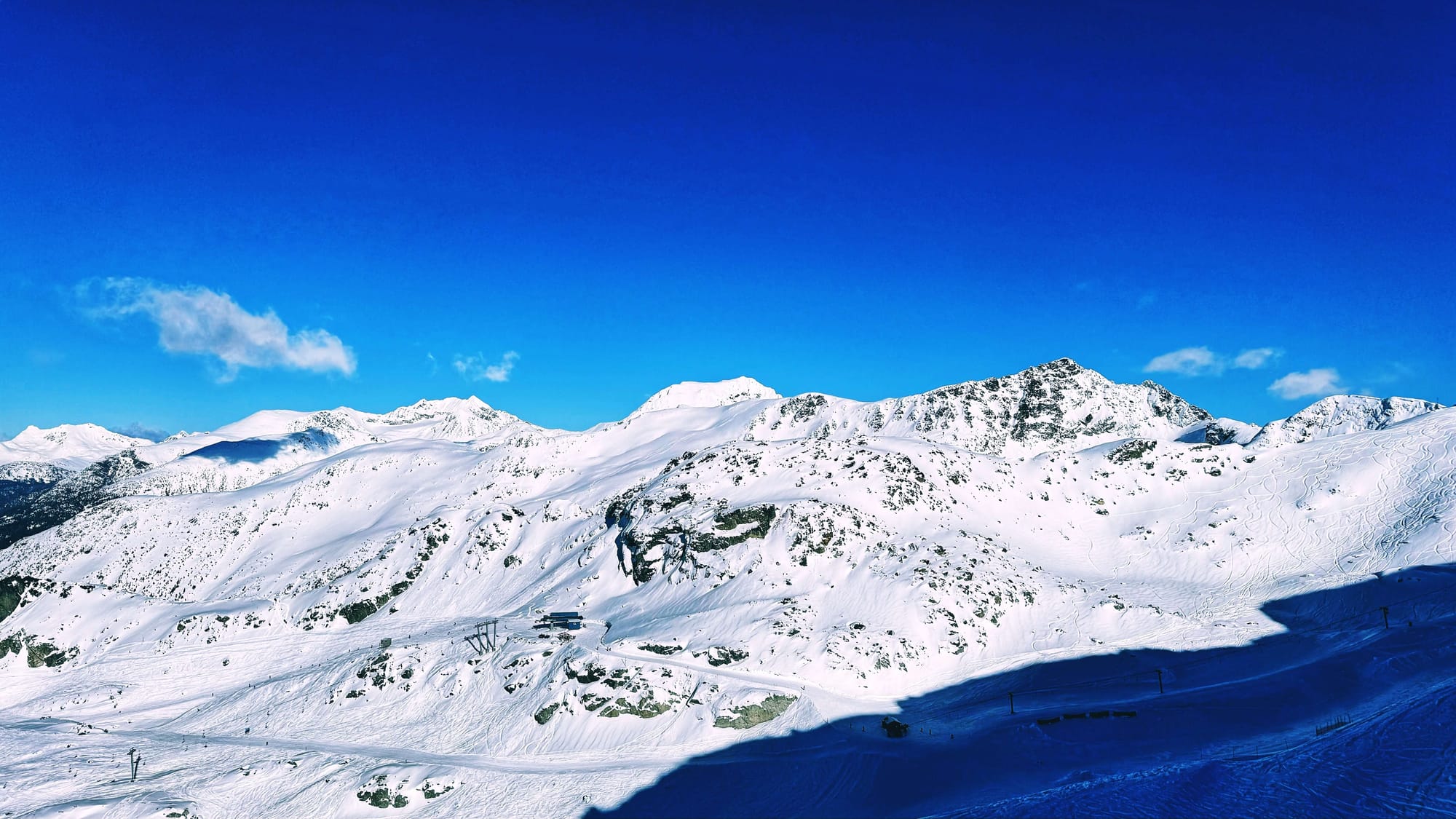 A view of the ridgline at Whistler Blackcomb ski resort.